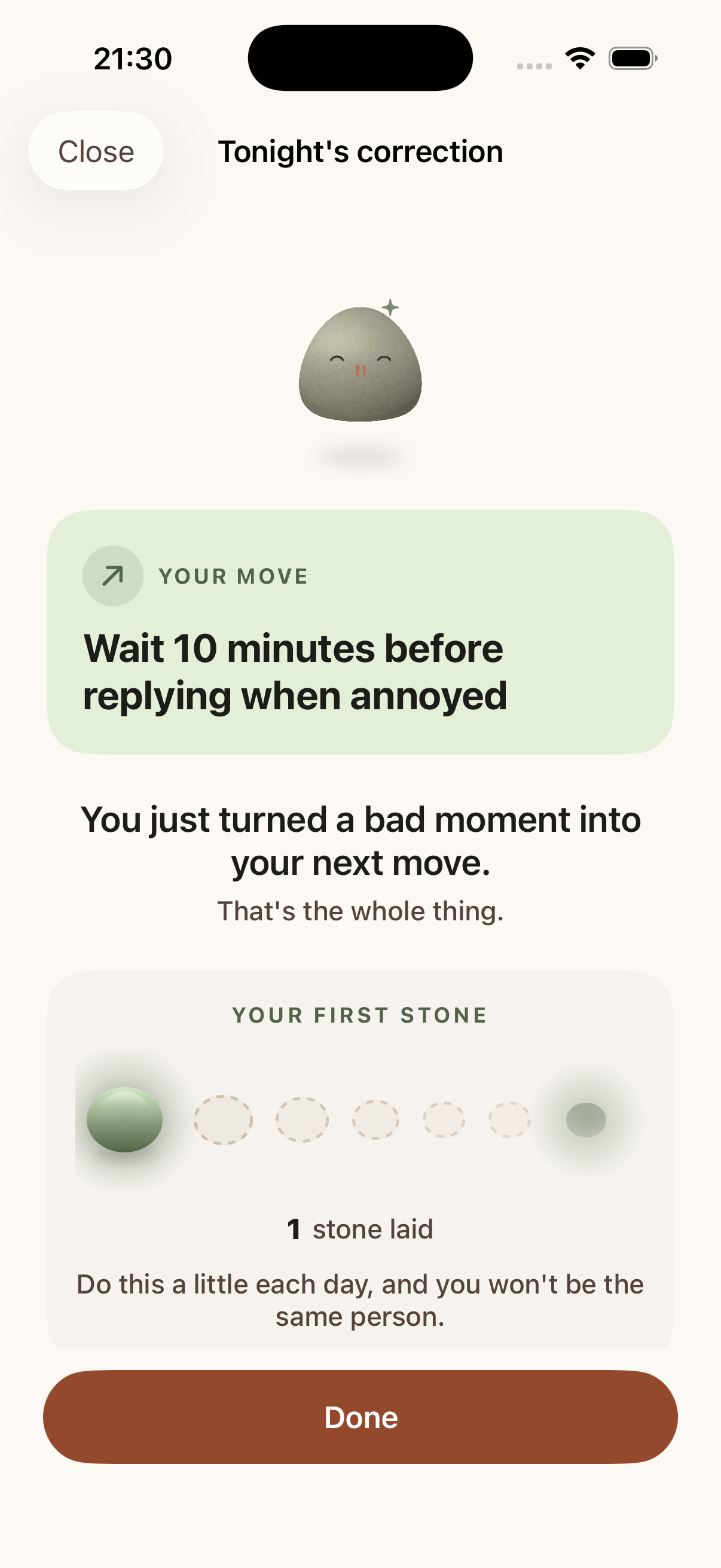 Tomorrow's Move app screen